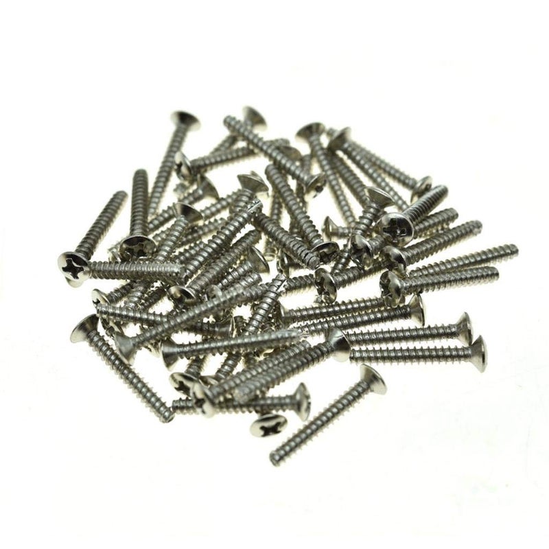 KAISH Pack of 50 Metric Thread M3 Single Coil Pickup Mounting Screws and Springs 3x21.5mm for ST Strat/Tele Nickel - Image 2